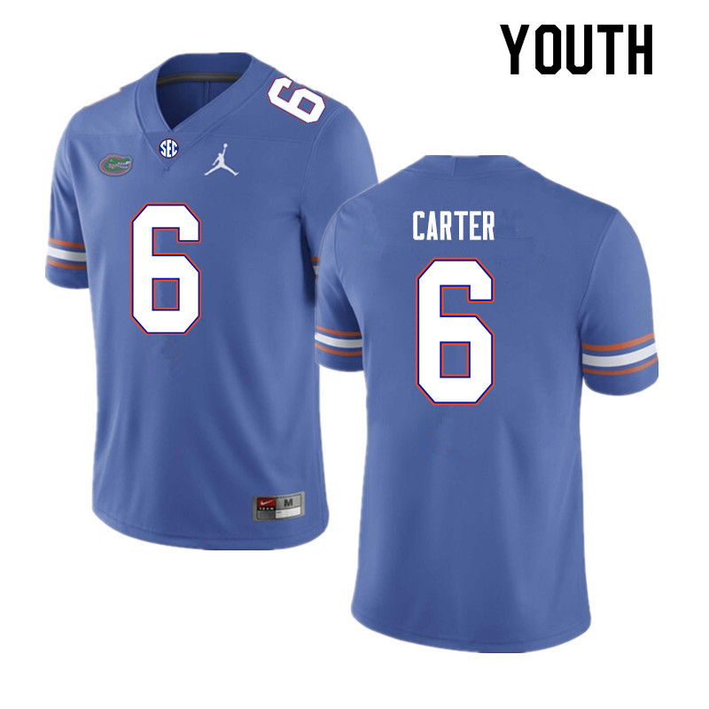 Youth #6 Zachary Carter Florida Gators College Football Jerseys Sale-Royal